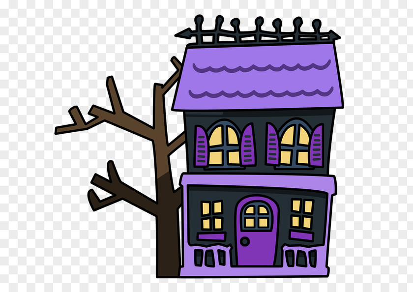Night Cartoon Haunted House Clip Art PNG