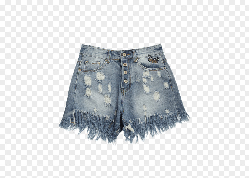 Ripped Denim Bermuda Shorts Jeans Textile PNG