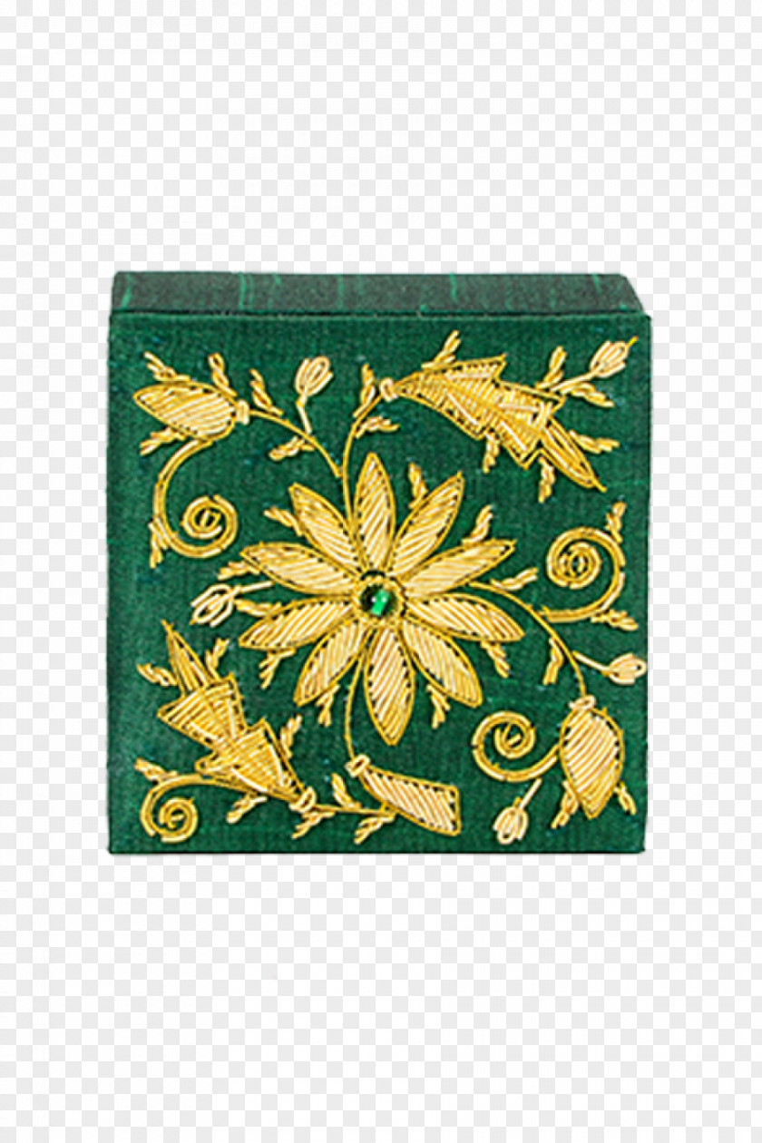 Embroidered Stools Rectangle Green Product Place Mats PNG