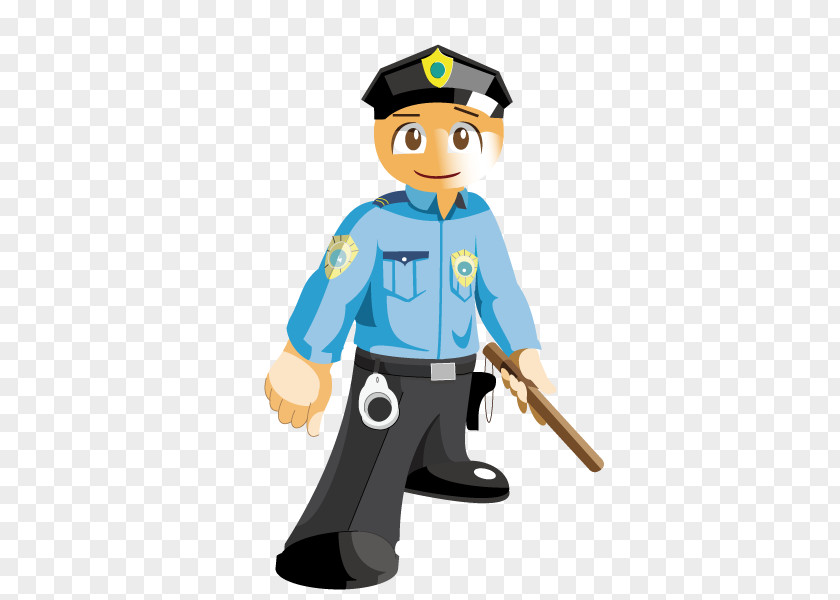 Police With Batons Cartoon Security Guard Career PNG
