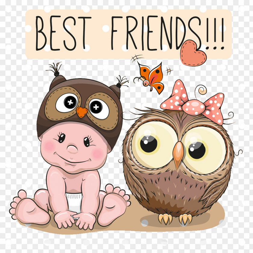 Cartoon Owl And Baby Infant Clip Art PNG