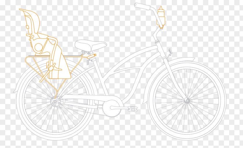 Beach Child Bicycle Wheels Frames Hybrid Road Sketch PNG