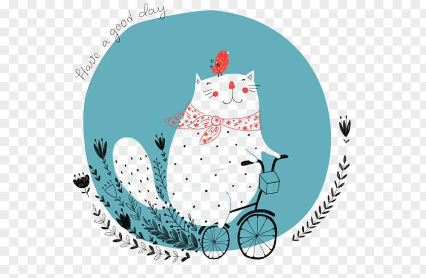 Cycling Cat Thought Idea Love Illustration PNG