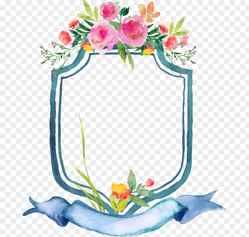 Summer Flower Ribbon Frame Logo Design Monogram Wedding Invitation Calligraphy Made Easy: Project Book PNG