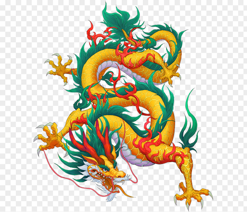 Yellow Dragon Decorative Pattern China Chinese Illustration PNG