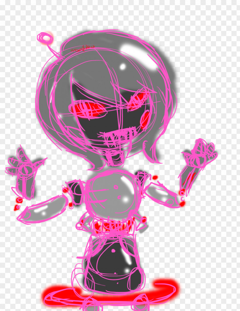 Evil Robot Graphic Design Pink M PNG