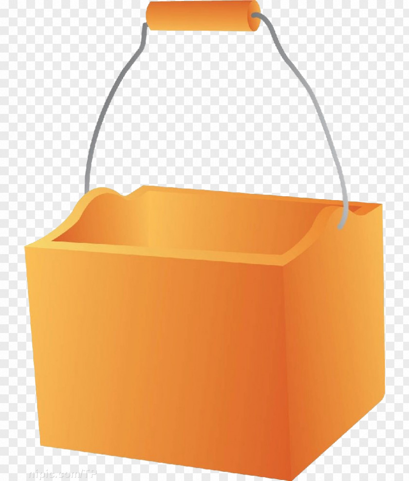 An Orange Bucket Download Icon PNG