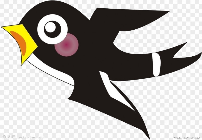 Black Swallow Cartoon Yellow PNG
