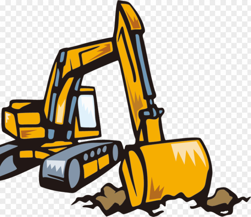 Cartoon Excavator Backhoe Stock Photography PNG