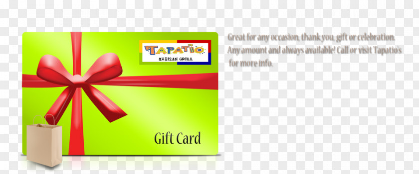 Certificate Gift Card Mexican Cuisine Restaurant Tapatio Grill PNG