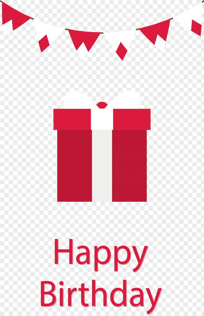 Red Exquisite Birthday Present Cake Greeting Card Wish Happy To You PNG