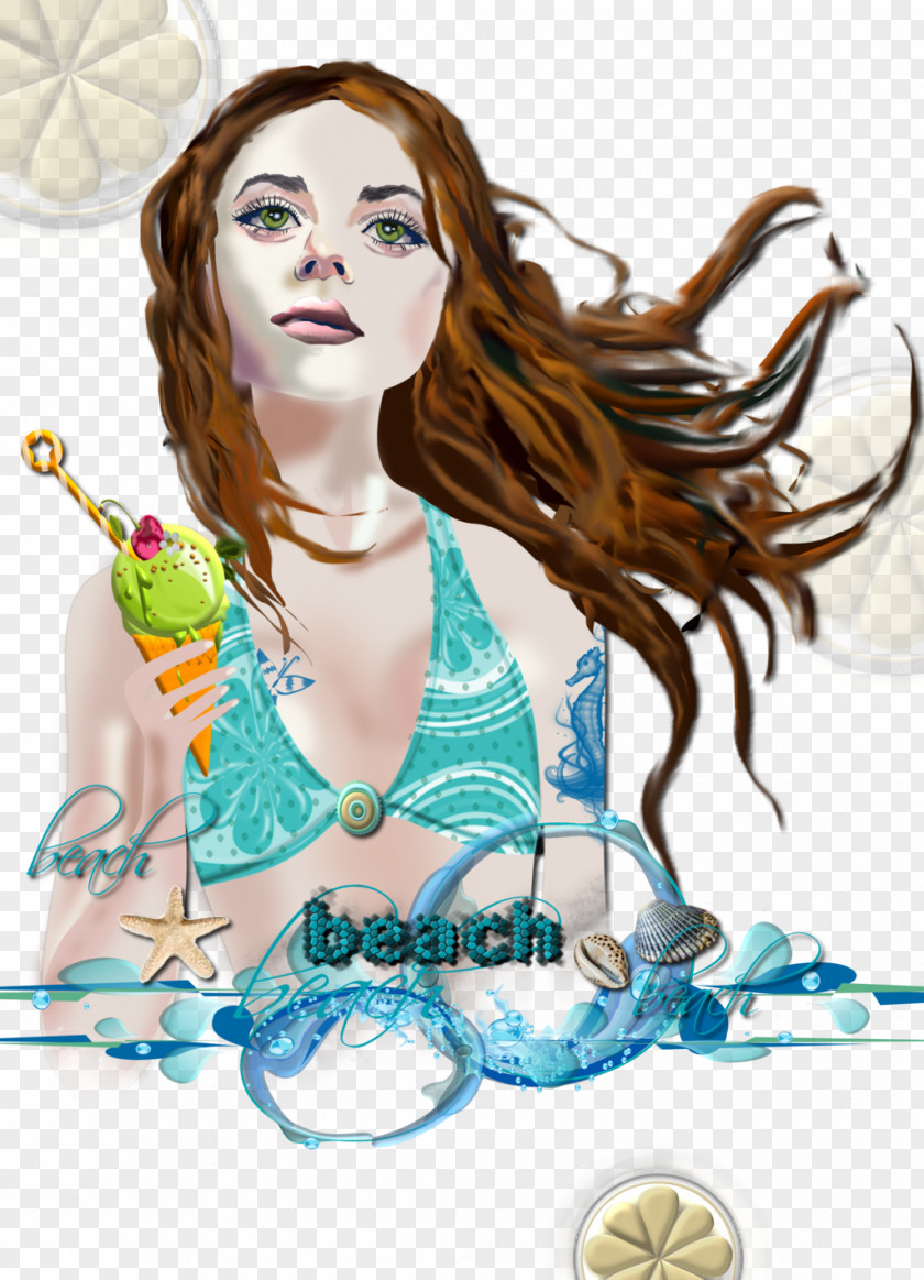 Longshore Drift Illustration Graphics Brown Hair Coloring Teal PNG