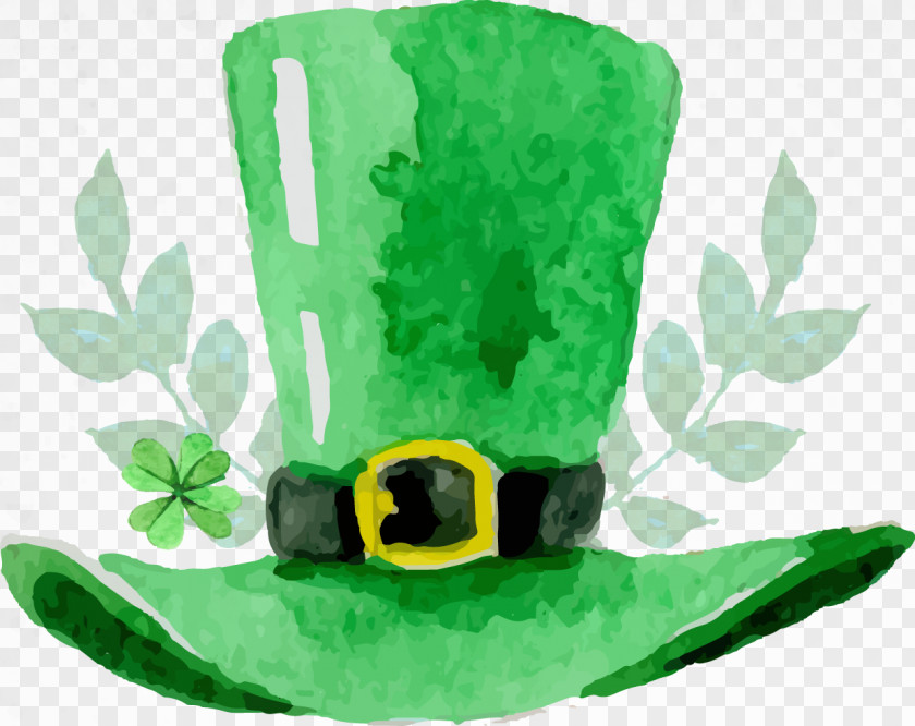 Watercolor Green Hat Saint Patricks Day Download PNG