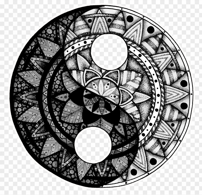 Koi Fish Yin And Yang Tattoo Mandala Idea Drawing PNG