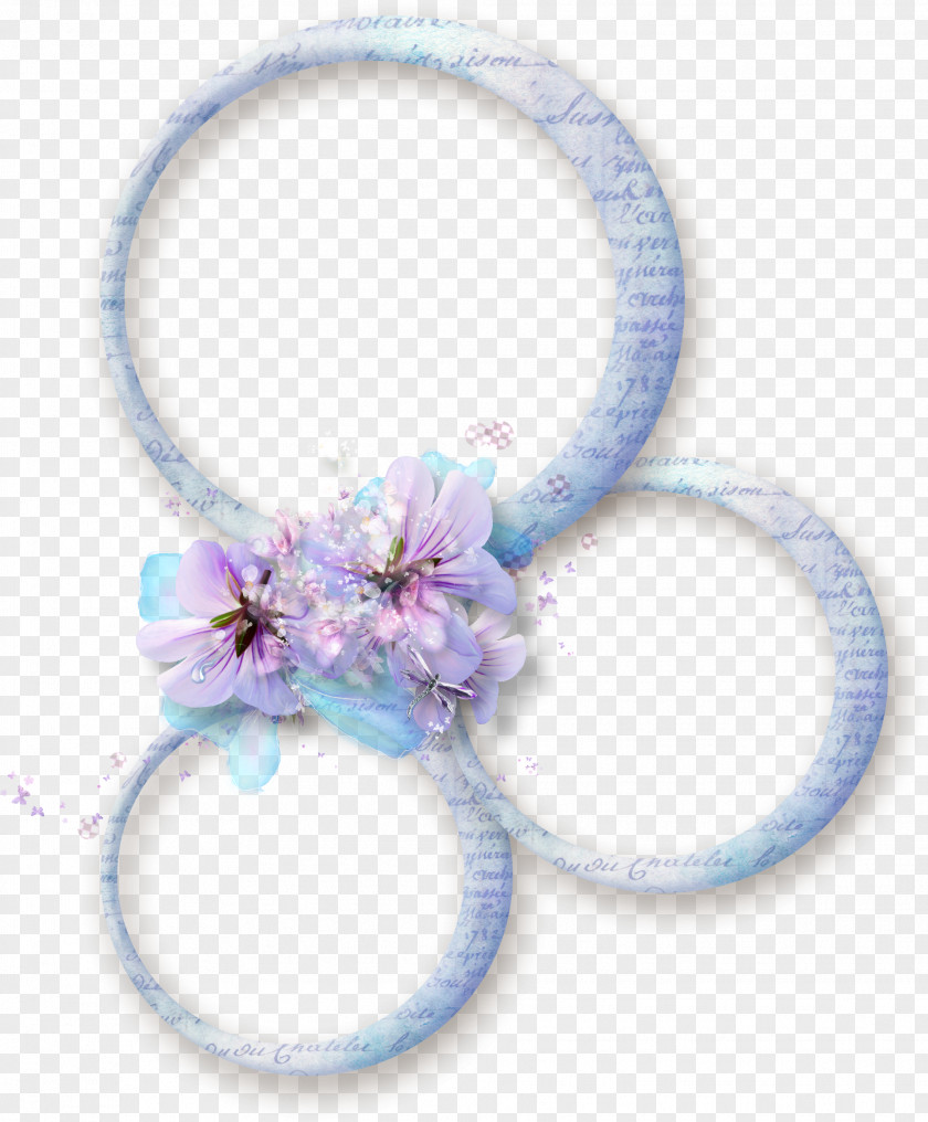 Blue Circle Flower Decoration Disk PNG