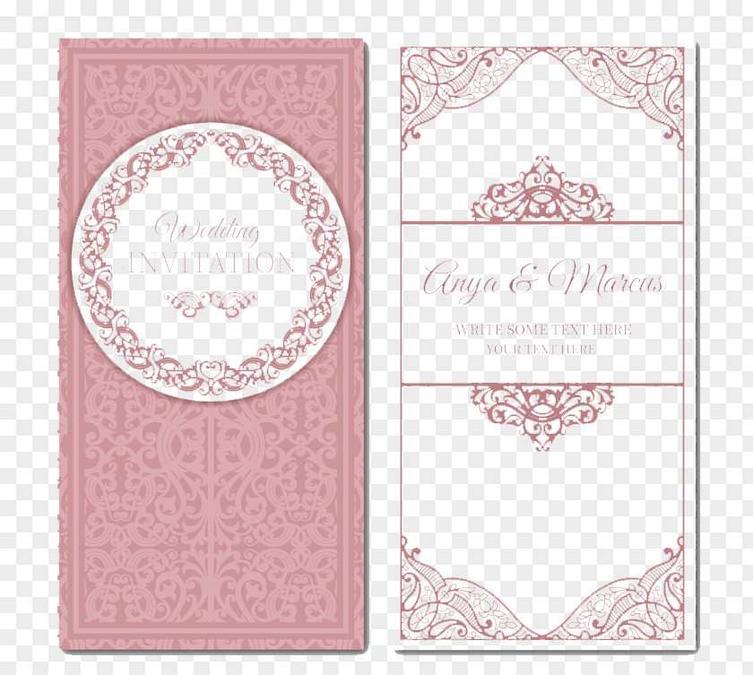Pink Wedding Invitation Card Vector Material Marriage PNG