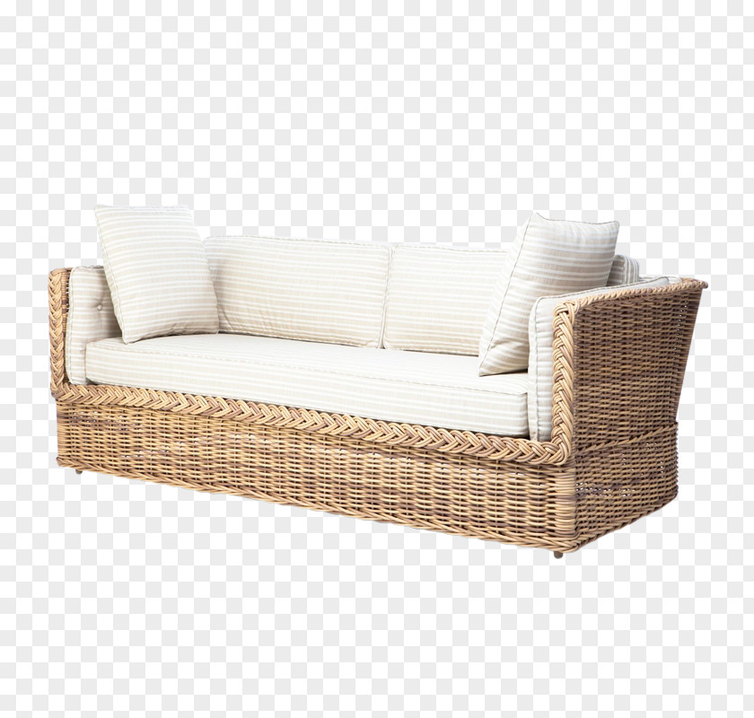 Rattan Divider Daybed Couch Patio Furniture PNG