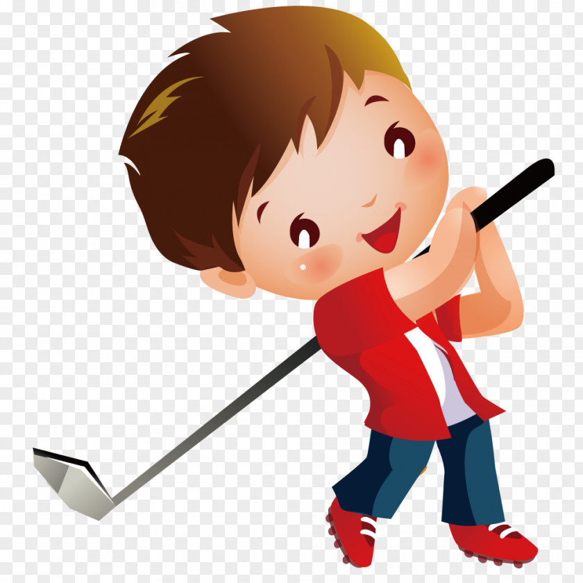 Boy Playing Golf Miniature Child Course Clip Art PNG