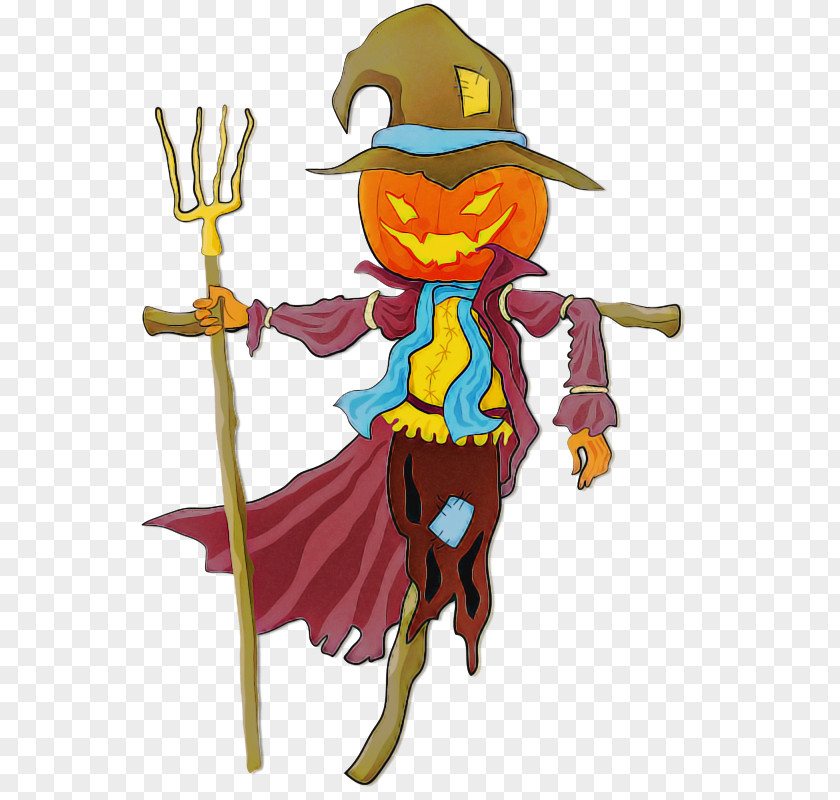 Costume Cowboy Cartoon Scarecrow Design PNG
