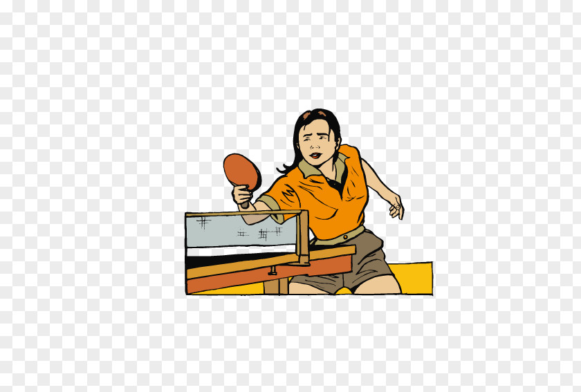 Female Table Tennis Players Clip Art PNG