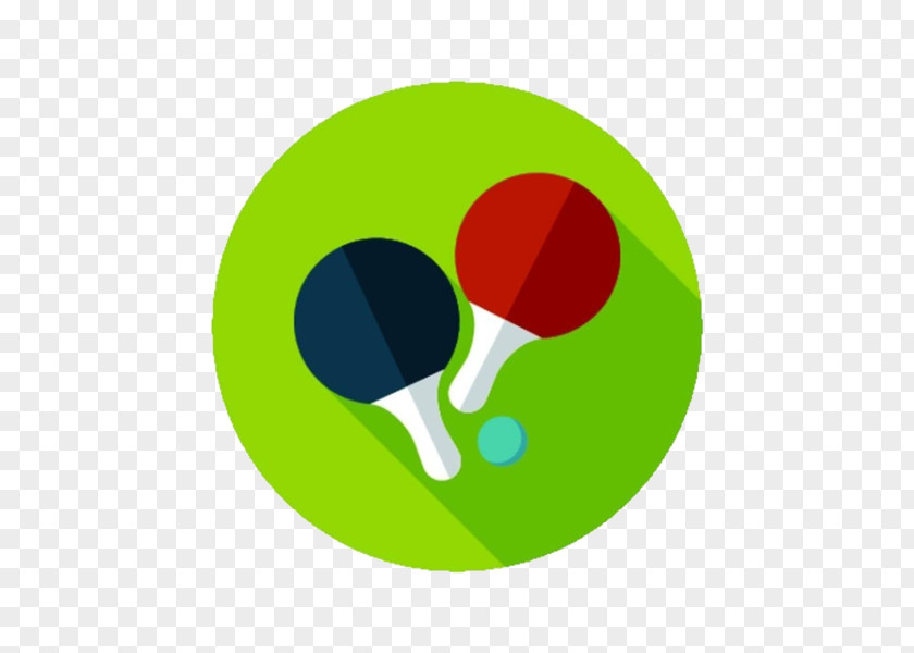 Green Background Table Tennis Bat Racket Icon PNG