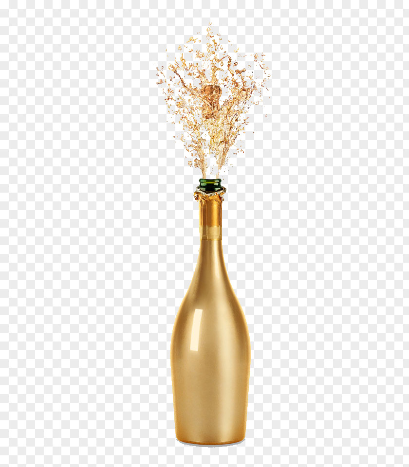 Gold Champagne Wine Glass Fizz PNG