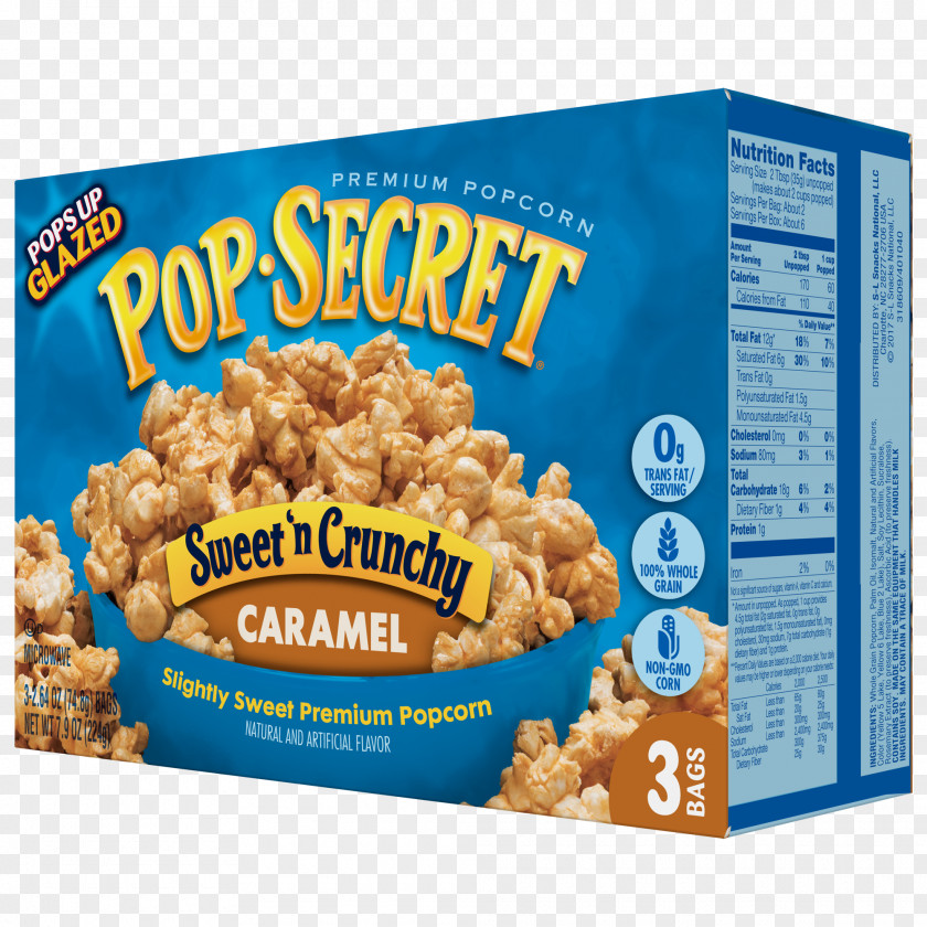 Popcorn Kettle Corn Caramel Flavor Pop Secret PNG