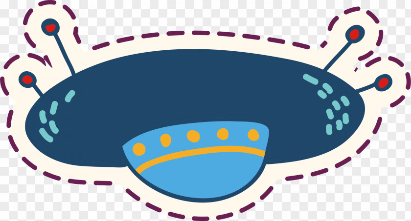 Vector Blue UFO Unidentified Flying Object Saucer PNG