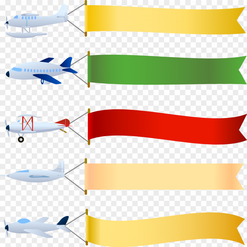 Aircraft Off With Ribbon Airplane Banner Clip Art PNG