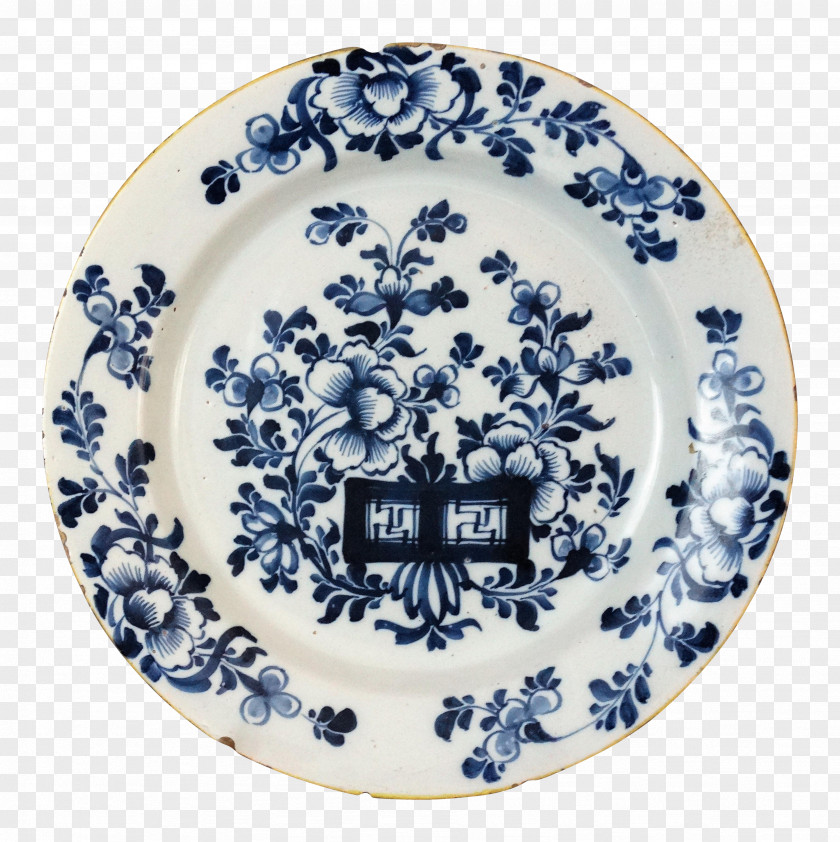 Chinese Porcelain Plate Delftware Blue And White Pottery Ceramic PNG