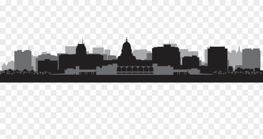 City Silhouette Madison Milwaukee Skyline PNG