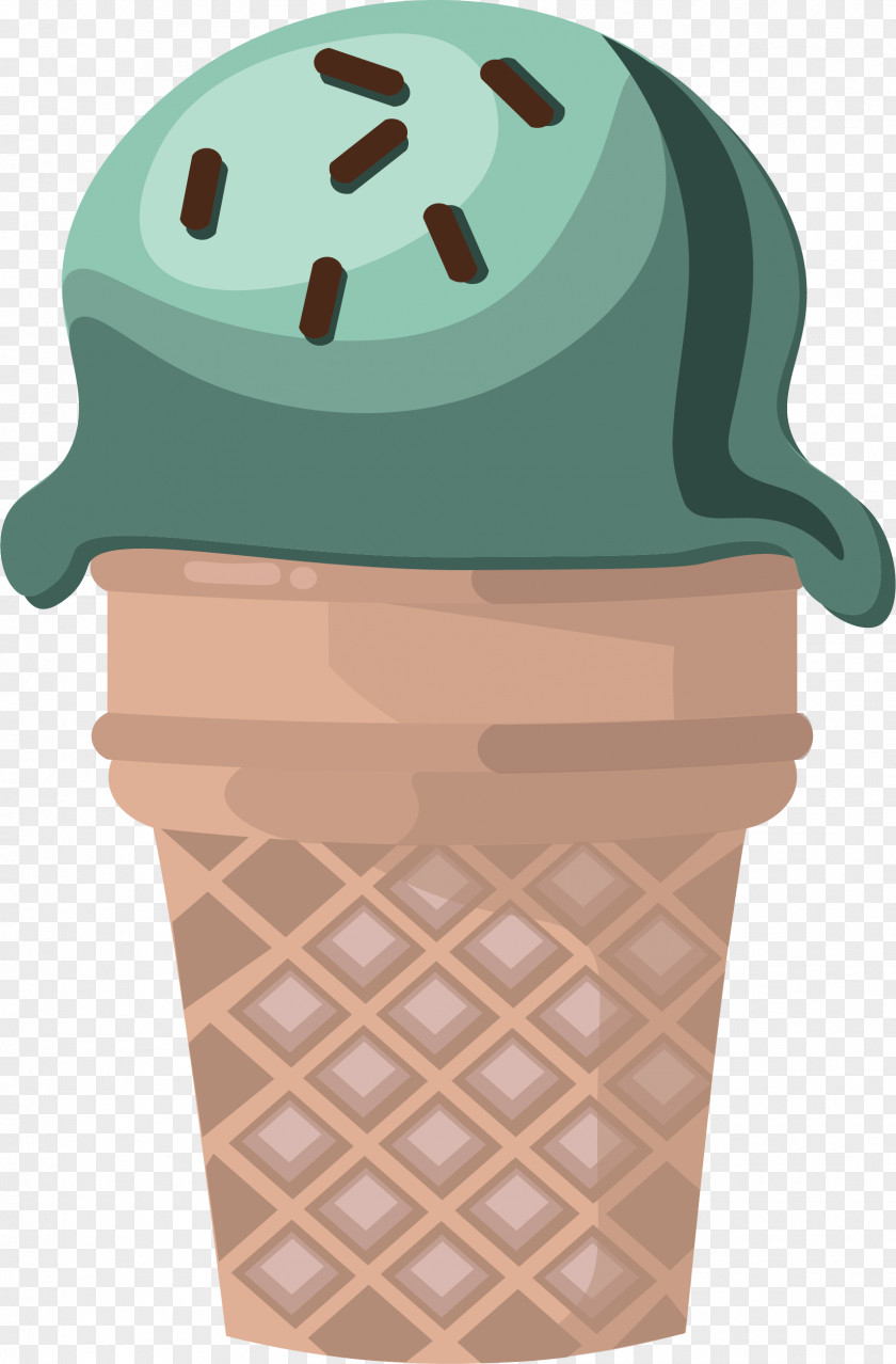 Green Tea Ice Cream Chocolate Cone Matcha PNG