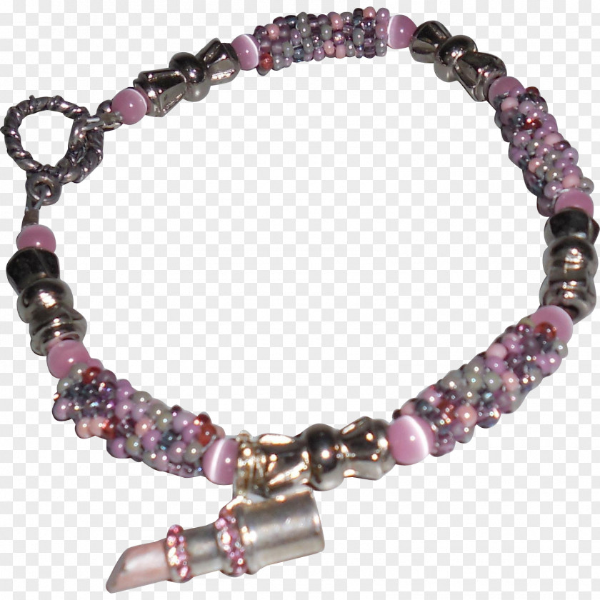 Necklace Amethyst Seed Bead Bracelet PNG