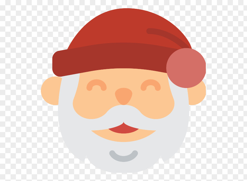 Cartoon Santa Claus Head Christmas Icon PNG