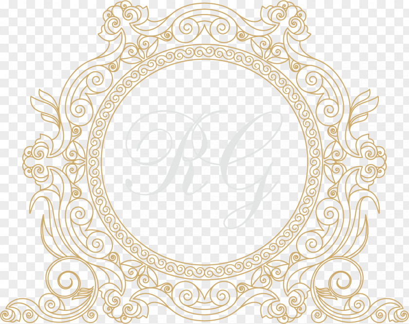 Continental Frame Golden Design Vector Picture Pattern PNG