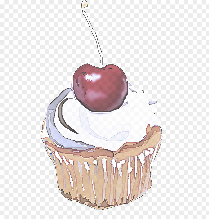 Cherry Fruit Food Icing Cupcake Baking Cup Dessert PNG