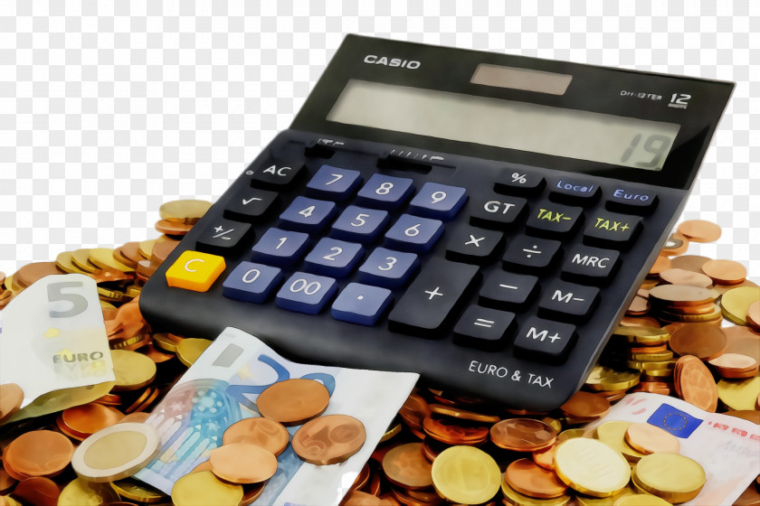 Office Supplies Payment Card Money Calculator Equipment Coin Currency PNG