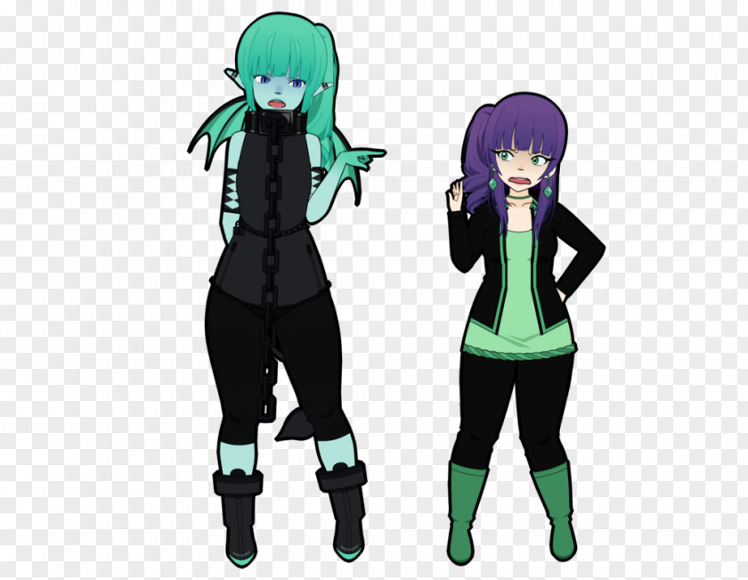 Wtf Green Black Hair Costume Cartoon PNG