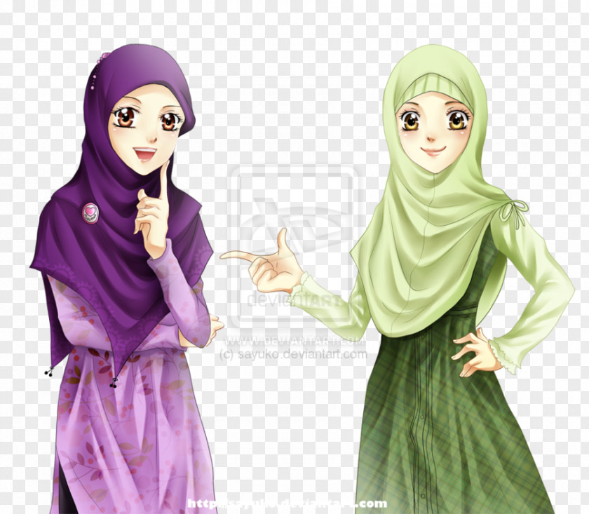 Hijab Islam Muslim Animated Cartoon PNG
