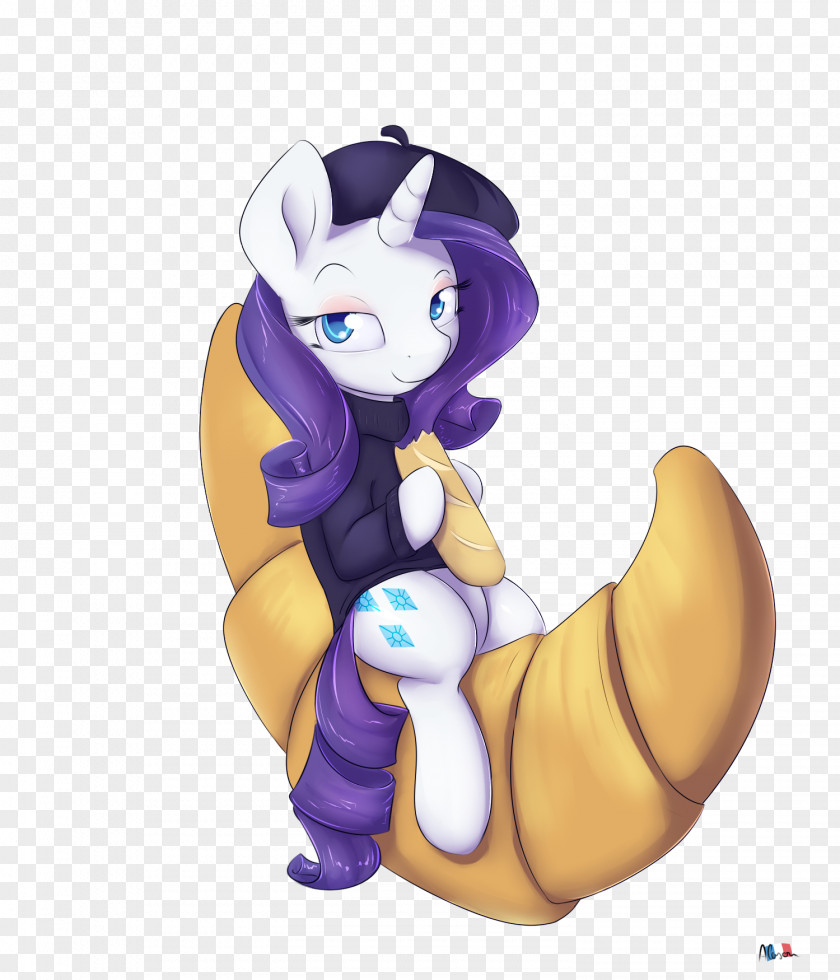 Croissant Pony Horse Purple Art PNG