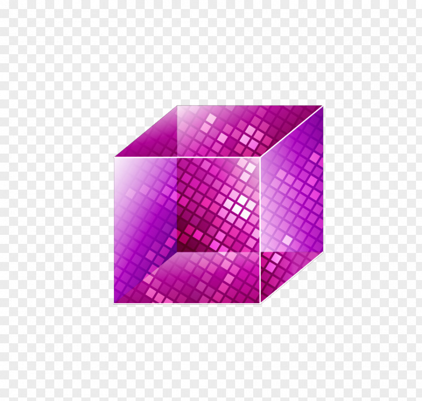 Vector Translucent Purple Crystal Cube Cubes Hexagonal Prism PNG