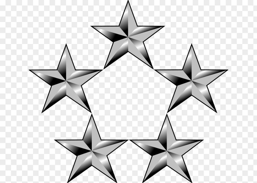 5 Stars General Of The Army Military Rank United States PNG