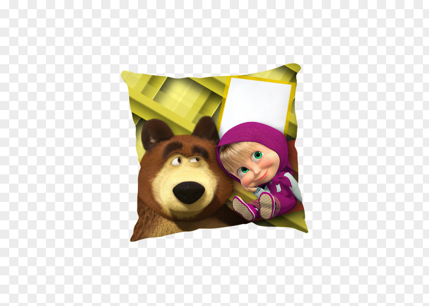 Masha E Orso Throw Pillows Bear Cushion PNG