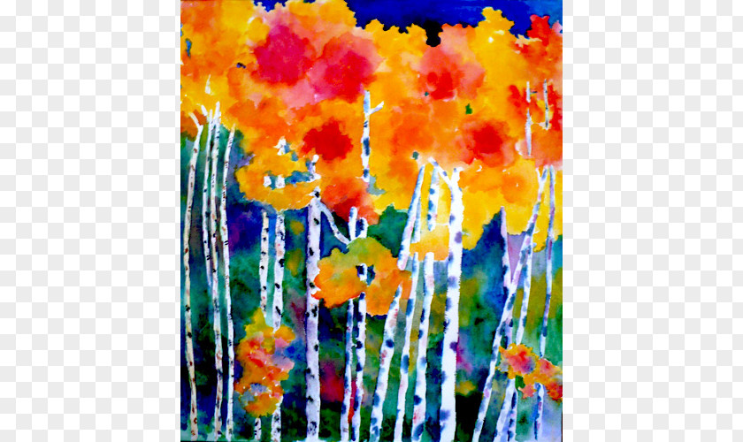 Painting Watercolor Floral Design Acrylic Paint Birches PNG