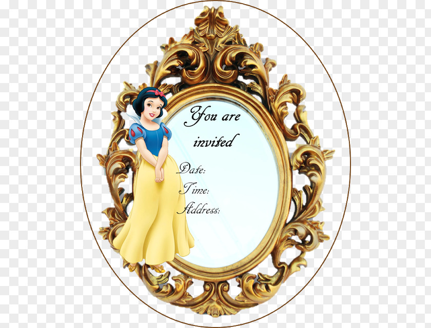 Snow White Mirror Wedding Invitation Convite Party Birthday PNG
