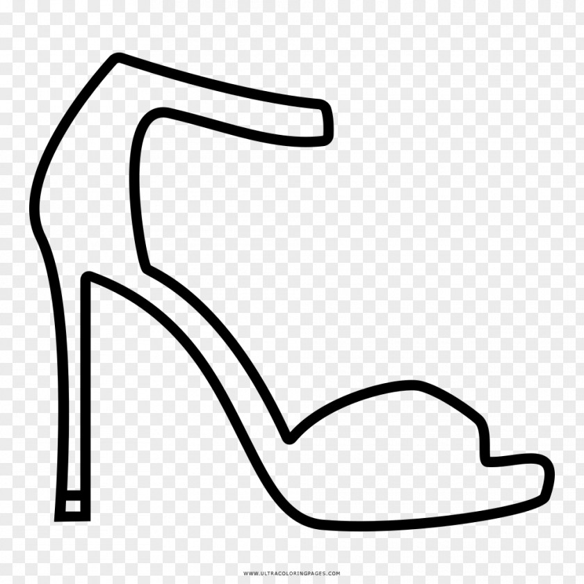 Sandal High-heeled Shoe Drawing Coloring Book Absatz Black And White PNG