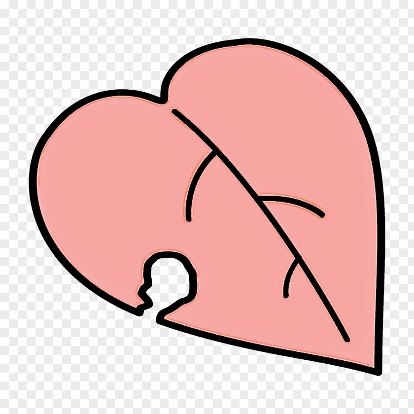 Pink Line Heart Art PNG