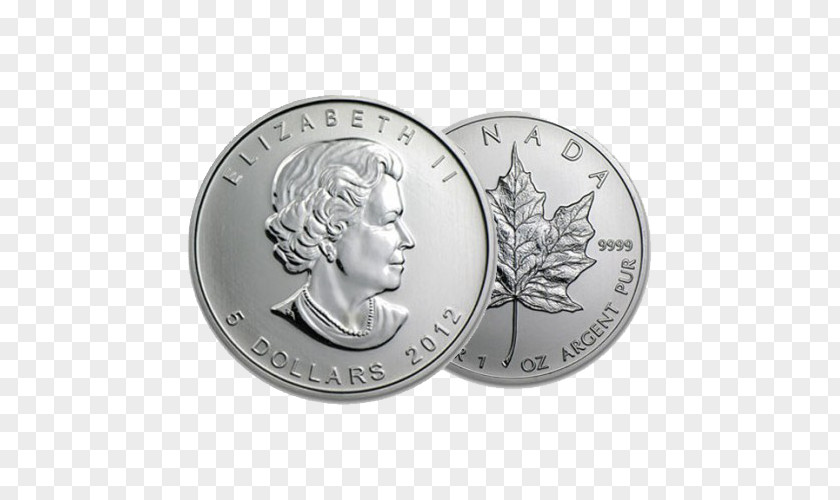 Silver Coin Canadian Maple Leaf Gold Bullion PNG