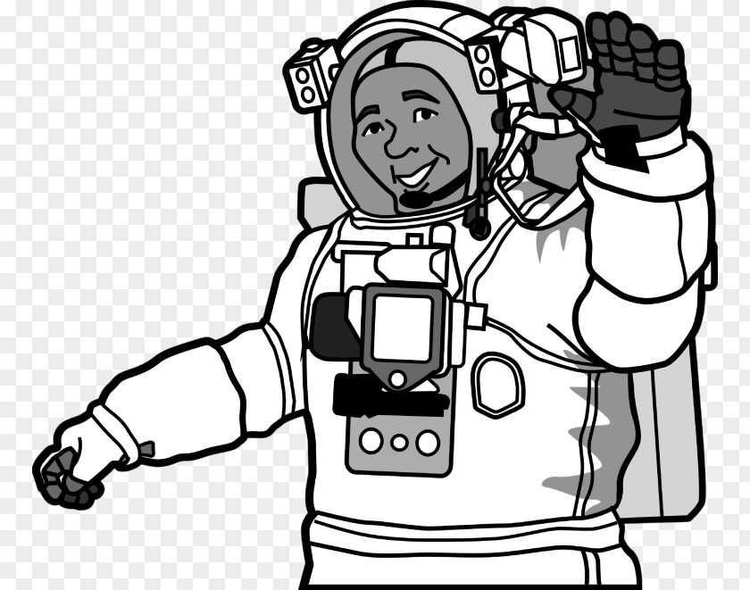 Astronaut Clip Art Openclipart Black And White Space Suit PNG