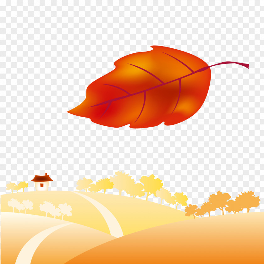 Autumn Background Maple Leaf PNG